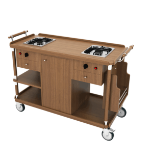 Double Hearth Flambe Trolley