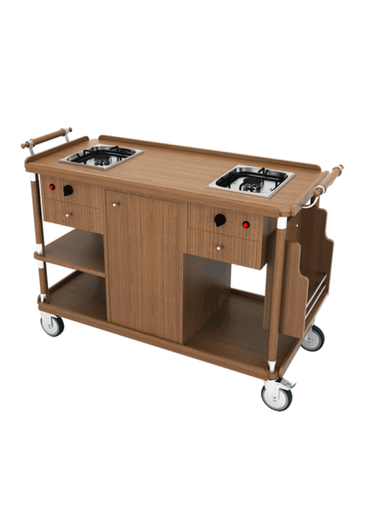 Double Hearth Flambe Trolley